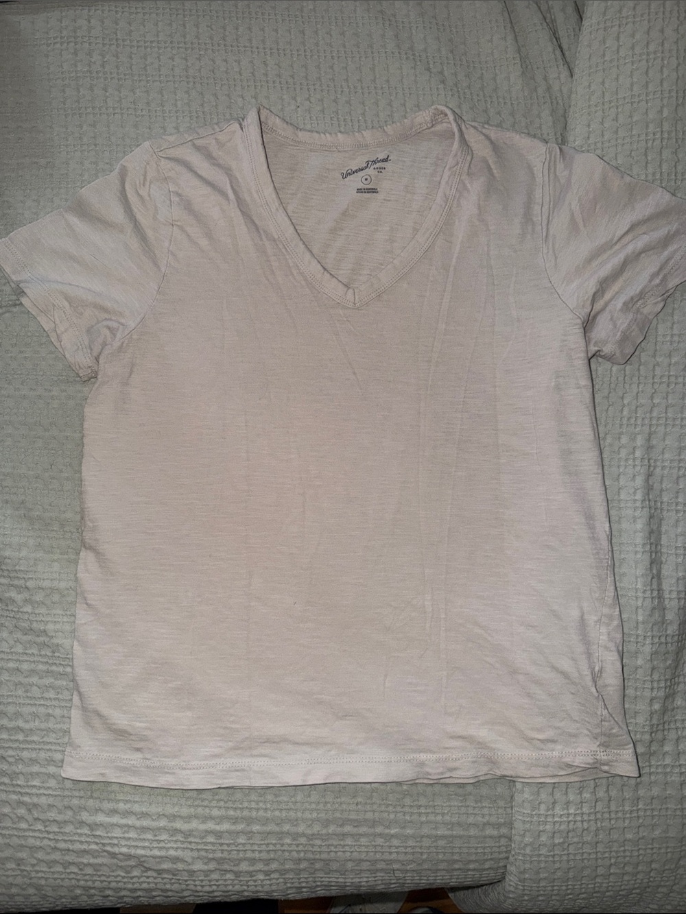 Vintage America Light beige V-Neck Short Sleeve Tee